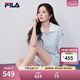 FILA 斐樂楊冪同款女子針織短袖POLO衫2025夏季新款時(shí)尚休閑寬松上衣 冰心藍(lán)-LB L 170/88A/L