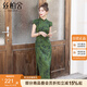 絲柏舍新中式旗袍2025夏裝新款女裝復古短袖立領(lǐng)中長(cháng)款連衣裙