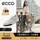 愛步（ECCO）休閑鞋女 2025新款百搭平底鞋簡約球鞋板鞋德訓鞋 街頭272833 灰白色/白色27283350153 38