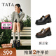他她（TATA）沈月同款預(yù)言家厚底樂(lè)福鞋女真皮JK單鞋小皮鞋新 黑色 36