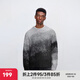 CHINISM CH赤塵漸變混色拉毛圓領(lǐng)毛衣男士冬季慵懶感寬松針織衫內搭上衣 黑色 S
