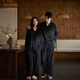 莎倩新款情侶睡衣2025年春秋季泡泡梭織棉女士家居服男士老錢(qián)風(fēng)套裝 L856072-L956072 黑色 2XL 男(身高178-186,體重151-174)