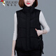 啄木鳥(niǎo)羽絨棉馬甲女秋冬短款大碼中老年媽媽坎肩棉服外套背心 黑色 2XL