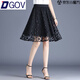 DGOV蕾絲半身裙女春夏季網(wǎng)紗裙2025新款高腰百褶黑色顯瘦a字裙蓬蓬裙 黑色圓點(diǎn)（zt） S 建議87-95斤