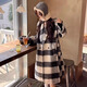 妙奕嘉黑白格子毛呢大衣毛呢外套中長(cháng)款女士呢子大衣女裝秋冬季厚外套 氣質(zhì)格子毛呢大衣【黑白】M（建議100-110斤）