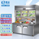 寒冰子母柜冰箱商用雙溫大承重多功能操作臺可定制分體式展示冷柜餐飲后廚食堂奶茶店不銹鋼冰柜 直冷雙溫【冷藏+冷凍】150*80*213cm
