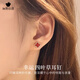 心言心語(yǔ)四葉草耳釘女士輕奢銀耳飾925銀耳棒瑪瑙耳環(huán)送女友生日圣誕禮物
