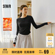 森馬（Semir）長(cháng)袖T恤女短款小心機顯瘦緊身2025發(fā)熱抓毛純色冬裝109725101010