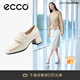 愛(ài)步（ECCO）樂(lè )福鞋女 25年新款優(yōu)雅淺口正裝單鞋粗跟高跟鞋女 型塑291903 冰白色29190301017 38