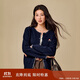 茵曼（INMAN）茵曼復古撞色刺繡針織開(kāi)衫2025冬女裝新款長(cháng)袖毛衣外套 藏青 S
