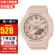 卡西歐（CASIO）手表男G-SHOCK八角形農家橡樹(shù)多功能防水運動(dòng)夜光男表 送男友禮物 女款櫻花粉GMA-S2100-4A