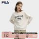 FILA 斐樂官方女子套頭衛(wèi)衣2025春新款休閑刺繡寬松針織長袖上衣 云菇白-WT M （165/84A/M）