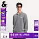 杰克·瓊斯（JACK&JONES）男裝25年秋冬季毛衣男士羊毛衫休閑針織衫寬松翻領(lǐng)套頭提花打底衫 花灰GREY MELANGE 常規 M （175）