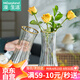 漫生活玻璃花瓶插花水養(yǎng)鮮花大號客廳擺件插花輕奢高級感水培容器28cm