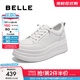 百麗（Belle）厚底增高小白鞋女2025秋新商場(chǎng)同款簡(jiǎn)約百搭休閑鞋E3P1DCM5 白色 37