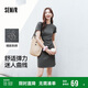 森馬（Semir）連衣裙女圓領(lǐng)收腰彈力針織裙2025夏刺繡休閑短裙辣妹109325114001