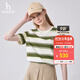 哈吉斯（HAZZYS）女裝 夏款女士寬松條紋圓領(lǐng)T恤衫女ASTSE0BBE58 卡其色KK M (160/84A 38)