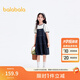 巴拉巴拉女童裙子兒童連衣裙夏裝中大童假兩件輕薄裙子時(shí)尚洋氣 藍白色調00481 160