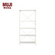 無(wú)印良品（MUJI） 鋼制組合架 鋼制擱板套裝 寬型 置物架 金屬  淺灰色 大 長(cháng)86*寬41*高175.5cm