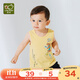 拉比童裝男童卡通背心夏季新款兒童韓版洋氣無(wú)袖T恤背心上衣 黃色 100