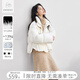 對白【杜鵑同款】輕暖連帽短款羽絨服外套女2024冬新款保暖面包服 奶油米 L