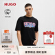 HUGO雨果【七夕節(jié)禮物】【100%棉】男士夏圖案裝飾棉質(zhì)平紋短袖T恤 001-黑色 XL