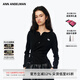 ANN ANDELMAN【田曦薇同款】修身長(cháng)袖T恤設計感堆褶針織不規則開(kāi)衫 黑色 XS