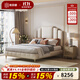 簡(jiǎn)菲娜床現代簡(jiǎn)約真皮床實(shí)木床美式輕奢高端法式主臥雙人床婚床豎茵床 1.8米床+床墊【框架款】