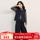 熙世界（sllsky）老錢(qián)小香風(fēng)套裝2025秋季新款女裝高級感流蘇馬甲小個(gè)子秋裝兩件套 寶藍色 XL