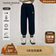 Teenie Weenie Kids小熊童裝秋冬款男童撞色羅紋休閑風(fēng)加絨長(cháng)衛褲 藏青色 130cm