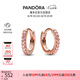潘多拉（PANDORA）閃耀簡約耳環(huán)玫瑰金色密鑲七夕情人節(jié)禮物送女友