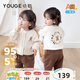幼歌（YOUGE）兒童卡通舒適毛衣開(kāi)衫2023新款寶寶森系浪漫圓領(lǐng)上衣潮 淺杏 90 cm