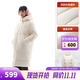 安踏（ANTA）四防速暖羽絨服| 女冬季中長(cháng)款保暖潮流寬版羽絨加厚外套面包棉服 香草米白-1 M /女165