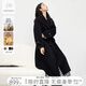 對白【杜鵑同款】極簡(jiǎn)風(fēng)駝絨雙面呢羊毛大衣女2024冬新款毛呢外套 靜謐黑 XS