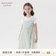 MARC&JANIE馬克珍妮兒童夏裝裙子女童短袖網(wǎng)紗連衣裙 公主裙230907 褐綠 90