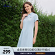 ELLE ACTIVE短袖針織連衣裙女式2025夏季新款珠地休閑運(yùn)動(dòng)網(wǎng)球裙翻領(lǐng)連衣裙 淺藍(lán)色 L