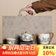 瓷牌茗茶具汝窯千里江山功夫茶具套裝開(kāi)片可養陶瓷西施壺節日喬遷禮品送長(cháng)輩