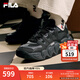 斐樂(lè )（FILA）男鞋可頌面包鞋老爹鞋運動(dòng)鞋秋新款厚底休閑鞋 黑/影黑灰-BC 42