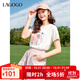 LAGOGO拉谷谷2025年新款百搭輕盈大象刺繡T恤女OATT314WG3 本白色 M