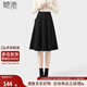 她池高腰中長(cháng)裙2025秋冬新款女裝時(shí)尚簡(jiǎn)約通勤百褶半身裙