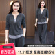BNEB早春秋季假兩件休閑韓版時(shí)尚運(yùn)動(dòng)服套裝女洋氣減齡顯瘦兩件套潮 灰色 （套裝） L 【建議100-110斤】
