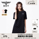 BOY LONDON春夏女款T恤裙?jié)M印潮牌直筒連衣裙W17906 黑色 M