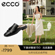 愛(ài)步（ECCO）穆勒鞋女 倪妮同款夏季優(yōu)雅方頭流蘇包頭半拖涼鞋 安妮208533 黑色20853301001（羊皮） 39