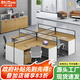 時(shí)仁（ShiRen）辦公家具辦公桌椅組合員工桌電腦桌現代簡(jiǎn)約屏風(fēng)隔斷辦公室卡座 干字型四人位【含柜】