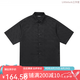 TEAM WANG【王嘉爾同款】字母提花襯衫復(fù)古寬松休閑短袖黑色襯衣 男女同款 黑色提花襯衫  L