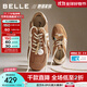 百麗（Belle）張凌赫同款女鞋彩虹豆德訓(xùn)鞋跑道阿甘鞋新款休閑鞋D5R2DAM6預(yù)售 棕色 36