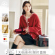 對(duì)白【AN大碼系列】鴻運(yùn)新年戰(zhàn)袍紅色毛衣春季胖mm氛圍感針織開(kāi)衫外套 大紅色 L 建議體重125-135