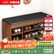 米客米家（MIKEMIJIA）鞋柜換鞋凳子家用門口簡易置物架出租屋用多層鞋子收納架可坐鞋柜 店長推薦款-可拆卸款|80*32*52CM