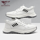七匹狼男鞋秋冬季新款男士運動(dòng)休閑鞋高端牛皮鞋子軟底減震防滑跑步鞋 白色 3430045 40 碼