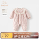 班喜迪嬰兒衣服秋冬裝寶寶連體衣公主加絨夾棉嬰幼兒超萌棉服外出服春秋 粉色 80cm